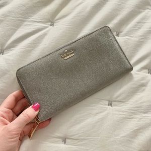 Kate spade Silver Glitter Continental Wallet